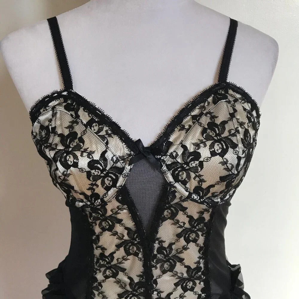 Lip Service Vintage Vaudeville Vamps Gothic Victorian Lace & Mesh Dress XS - Picture 2 of 8